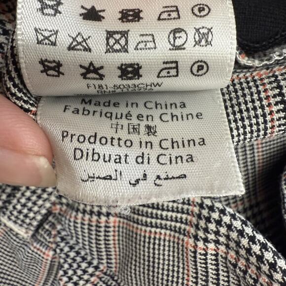 3.1 Phillip Lim Houndstooth Plaid Jogger Pants 10 Gray Black Stretch Wool Blend - Picture 12 of 16